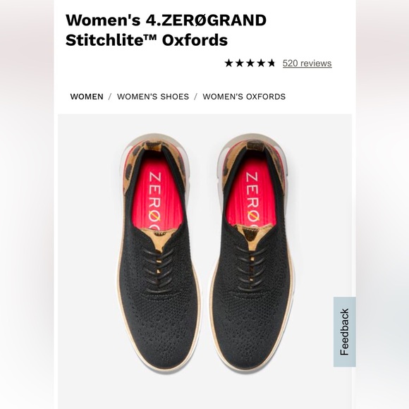 LEOPARD Women's 4.ZERØGRAND Stitchlite™ Oxfords - SIZE 10 - NEVER BEEN WORN - Picture 2 of 10